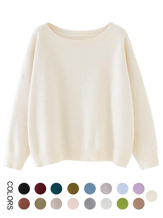 Scoop Neck Knitted Sweater