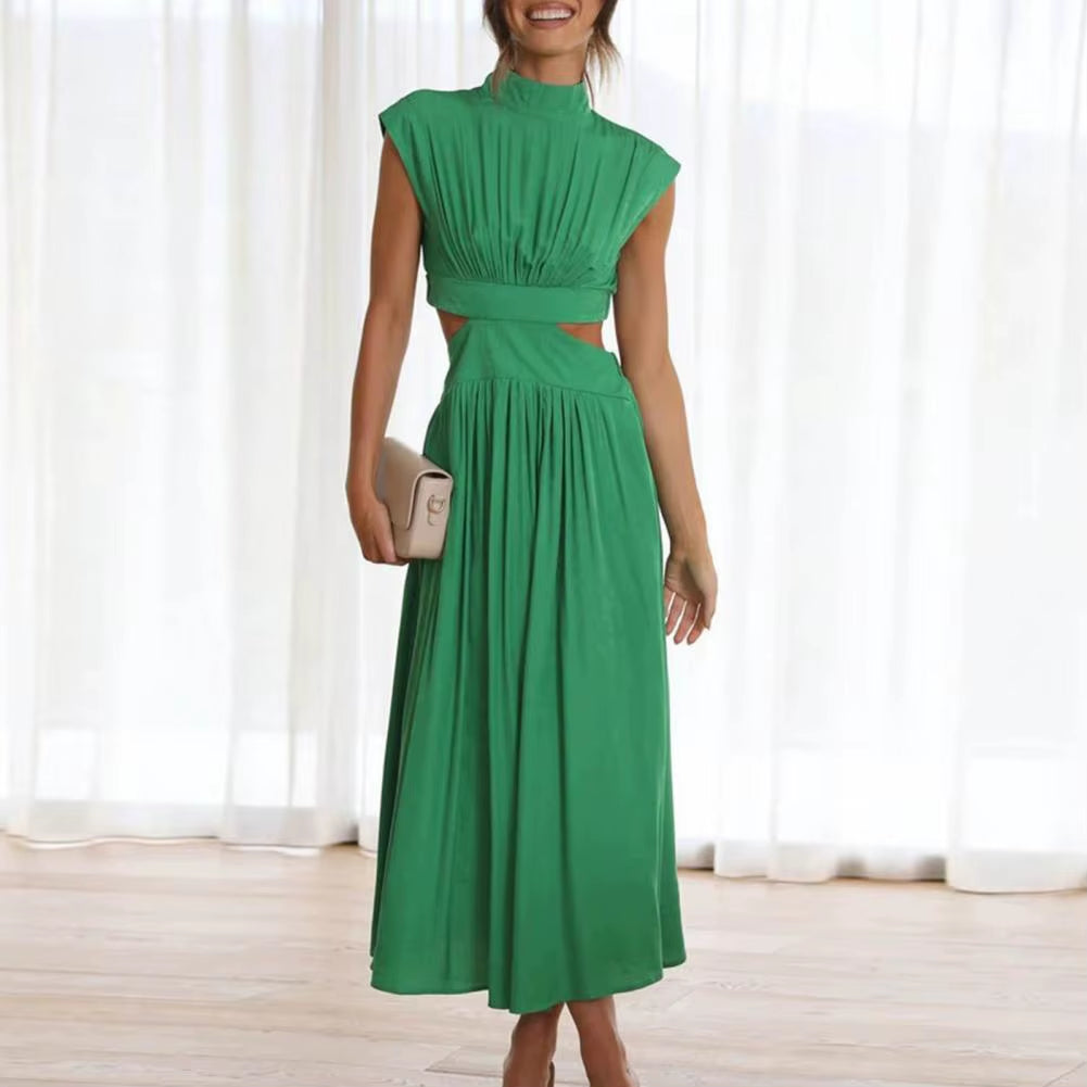 Effortless Grace: Elegant Casual Ruched Long Dress