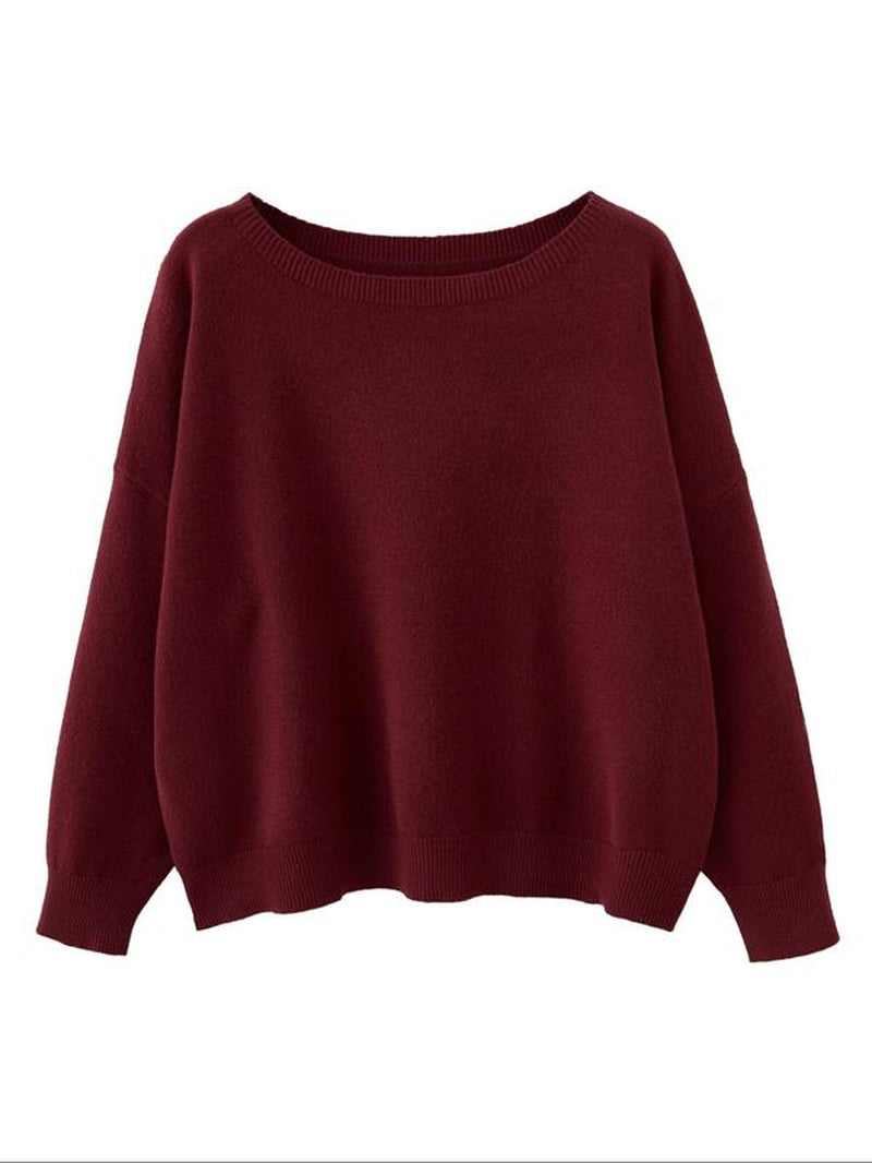 Scoop Neck Knitted Sweater