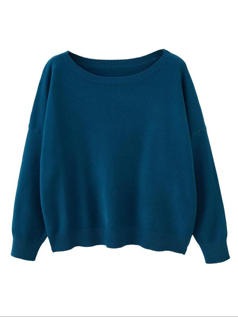 Scoop Neck Knitted Sweater